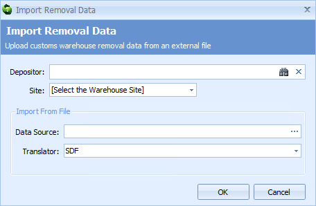 Import Removal Data Editor