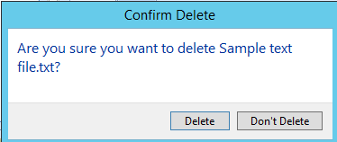Prompt to delete a file
