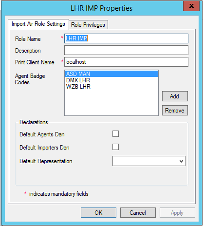 Image showing the security role properties dialog