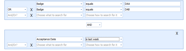 Grouping search criteria